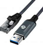 Thzzhnno USB Ethernet adapter 1M, USB 3.0 A ja RJ45 pistikukaabel otse&uuml;hendusega Gigabit LAN v&otilde;rk, mis &uuml;hildub s&uuml;learvuti, PC, MacBook, Switch, Windows, MacOS, Linuxiga.