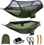 Professional Camping Hammock koos s&auml;&auml;sev&otilde;rguga, kerge kaasaskantav kahekordne v&otilde;rkkiik, 230T nailonist v&otilde;rkkiik telkimiseks, matkamiseks, aeda, seljakotiretkedele