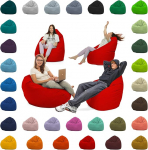 XXL kott - kott lastele ja t&auml;iskasvanutele - Sobib sise- ja v&auml;litingimustes kasutamiseks - Vetth&uuml;lgav ja lihtne hooldada - T&auml;idetud kvaliteetsete EPS helmedega - Ideaalne m&auml;ngimiseks ja l&otilde;&otilde;gastumiseks (punane, XXXL)