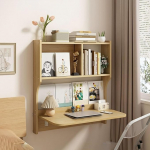 Wandmontierter Klapptisch, schwimmender Schreibtisch mit Tropfenblatt-Design, einfache Montage f&uuml;r Zuhause und B&uuml;ro