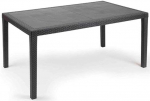 Dmora - Imola v&auml;lilaud, fikseeritud ristk&uuml;likukujuline riiul, mitmeotstarbeline rotanguefektiga aialaud, 100% Made in Italy, 138 x 78 x 72 cm, antratsiit
