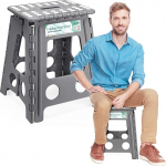 Kokkupandav astmetool, 40 cm, Hall, 2025 Upgrade: Klapptool 150 kg kandev&otilde;imega, klapptool p&ouml;&ouml;ratava k&auml;epidemega, ideaalne kodus, kontoris, v&auml;ljas, ronimisabihobuse jaoks.