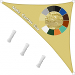 Markiisikolmnurk 2 x 2 x 3 m, p&auml;ikesekaitsepapp, hingav p&auml;ikesekaitse tuulekaitse, tasuta k&ouml;iega, sobib ideaalselt v&auml;litingimustes kasutamiseks - liivakollane