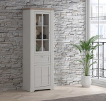 Forte ILOPPA vitriinkapp L 80, valge vitriinkapp 2 ukse ja 1 sahtliga, maal&auml;hedane stiil, puidu komposiit, Nelson Tamm / Lumetammi puitdekor, 76 cm lai x 209,8 cm k&otilde;rge x 44,3 cm s&uuml;gavus.