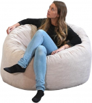 bananair - Cord XXL Bean Bag t&auml;iskasvanutele ja lastele - pehme ja mugav - optimaalne seljatugi - Bean Bag tool koos t&auml;idisega, Gaming Bean Bag tool (100 cm, beež)