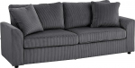 HOMCOM 3-kohaline diivan diivan koos k&auml;etugedega Dekoratiivsed padjad Polsterdatud diivan Corduroy kattega Paks pehmendusega Lounge diivan 450kg kandev&otilde;ime elutuppa magamistuppa 212 x 80 x 88 cm tumehall