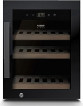 Caso WineExclusive 12 pudeliga veinik&uuml;lmik 1 tsoon 5-20&deg;C kompressor UV-klaasist puutetundlik juhtimine Vaikne LED puidust riiulid Lukustatav ventilaator klaasist esiosa sisevalgustus