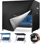 Hollywood Swing Cover 3 Seater, 420D Garden Swing Tarpaulin Waterproof Windproof UV Winterproof Resistant Protective Cover for Universal Size Garden Accessories Garden Furniture (216 x 127 x 168 cm)