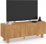 IDMarket - Archie telerialus 140 cm 4 uksega Disain Arch puidu efektiga