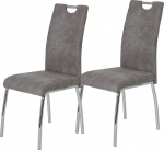 Hela Tische, Susi 2 s&ouml;&ouml;gitooli komplekt, k&ouml;&ouml;gitoolid, mikrofiiber Vinatge Hall, metallraam + kroomitud k&auml;epide