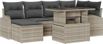 7-teiliges Garten Sofa Set mit Kissen Hellgrau Poly Rattan Gartenlounge Model3348678