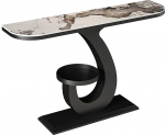 Konsolentisch mit Stauraum, Ideal Hinter dem Sofa, Modernes Design mit 2 Ablagen f&uuml;r Wohnzimmer, Flur Oder Eingangsbereich, Einfache Montage(Black,150cm/59in)