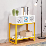 Kaasaegne konsoollaud, kahekorruseline sissep&auml;&auml;sulaud, t&auml;ispuit + metalljalad, dekoratiivne m&ouml;&ouml;bel elutuppa, koridori, magamistuppa, kontorisse (68 cm / 26,8 tolli)