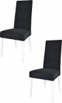 t m c s Tommychairs - 2 toolist koosnev komplekt Nicole kaasaegsed toolid k&ouml;&ouml;ki ja s&ouml;&ouml;gituppa, vastupidav struktuur lakitud p&ouml;&ouml;gipuidust, valge polsterdusega ja musta sametiga kaetud.