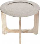 Elutoa laud Kohvilaud &uuml;mmargune kaasaegne metallist ja puidust l&auml;bim&otilde;&otilde;t 60 cm Maroko &uuml;mmargune Vintage klapplaud Moodne disain &uuml;mmargune diivanilaud kandikuga h&otilde;bedase k&otilde;rgl&auml;ikega