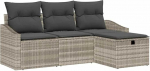 4-teiliges Garten-Sofa-Set mit Kissen hellgraues Poly-Rattan Gartenlounge Model3359251