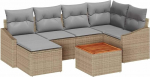 Gartensofa-Set mit Kissen 7 tk Beige Poly-Rattan Gartenm&ouml;bel Model3347854