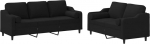 Mustast kangast 2- ja 3-kohaline diivan rullipadjaga, 180 cm istme laiusega - elutoa m&ouml;&ouml;bel Model3201854
