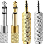 4 Pack k&otilde;rvaklappide adapteri pesa, k&otilde;rvaklappide audioadapter, kullatud k&otilde;rvaklappide adapter, k&otilde;rvaklappide audiomuundur telefonidele, arvutitele ja teistele seadmetele - kuldne, h&otilde;bedane