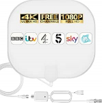 Siseruumides kasutatav teleantenn kohalike kanalite jaoks - 4K HD v&otilde;imendatud digitaalne HDTV antenn koos signaali v&otilde;imendajaga - 360&deg; pikk vastuv&otilde;tuantennide tugi igat t&uuml;&uuml;pi teleritele