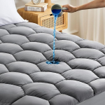 SONIVE Wasserdichte Matratzenauflage, ultra-flauschig, weiche Auflage, atmungsaktiv, ger&auml;uschlos, Premium-Alternative F&uuml;llung Topper f&uuml;r Super-King-Size-Bett, Grau 180x200 cm