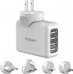 VOOMY universaalne reisiadapter 4 USB pordiga - &uuml;lemaailmne reisipistik 170+ riigile, ideaalne reisimiseks USA-s, Euroopas, Austraalias, sealhulgas Inglismaal, Tais, Indias - mitme pistikupesa adapter.