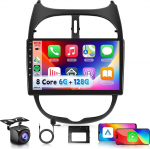 6G+128G 8 Core Wireless Carplay Android Autoradio 2 DIN jaoks Peugeot 206 206CC 206SW 2000-2016 Citroen C2 2002-2010 9-tolline autoraadio koos Android auto navigatsiooniga GPS WiFi Bluetooth FM / RDS DSP tagurdamine