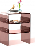 Clear Acrylic Side Table 3 Tier Sleek Bedside Table with Durable Design Perfect for Bedroom, Living Room or Modern Home Decorations, Ideal as a Bedside Table or
