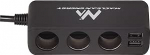 Maclean MCE117 Autolaadija Voltmeeter Sigaretis&uuml;&uuml;taja pistikupesa Splitter 3-Way Socket 4x USB 4.8A 5V Auto Sigaretis&uuml;&uuml;taja Splitter