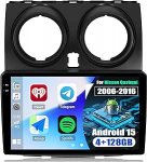 CAMECHO 4+128G 9-tolline Android 15 satelliitnavigatsiooniga autoraadio Nissan Qashqai 2006-2016 koos tagurduskaameraga, Bluetooth-raadio traadita Carplay Android auto GPS FM/RDS WiFi Mirror Link + HD 1280 x 720