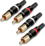 Hicon HI-CM03-NTL/RED RCA &uuml;hendused Komplekt 4 HI-CM03 2x NTL + 2x Red RCA Phono Neutral White