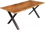 Riess Ambiente Mammut Nature Solid Wood Dining Table 180 cm Acacia Tree Edge 2.6 cm Table Top