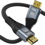 CABLEDECONN 16K HDMI 2.2 kaabel 3M 9.9 Ft High Speed 96Gbps 12Bit 16K @ 60Hz 4K @ 480Hz Punutud kullatud UHD HDR toetus HDCP 3D HDMI &uuml;hendus &uuml;hildub PS5 monitoriga TV-ga