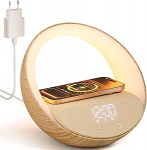 COLSUR juhtmevaba laadimisjaam Bluetooth-k&otilde;lariga, FM-raadio USB juhtmevaba laadijaga, 15 W induktiivne laadimisjaam koos valgusega, v&auml;rviline &ouml;&ouml;lamp, kingitused meestele