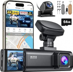 REDTIGER F7N 4K Dashcam und Hardwire Kit mit WiFi GPS Vorne 4K/2.5K und Hinten 1080P Dash Kamera, Inklusive 64G Karte, 3.18" Kamera Auto, 170&deg; Weitwinkel Dashcam Auto, Parking Monitor
