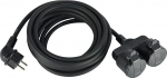 Electraline 55093 Ehitusplatsi pikenduskaabel 5 m kaabel H07RN-F3G1.5 kahekordse kummi&uuml;hendusega IP44 v&auml;litingimustes kasutamiseks, must