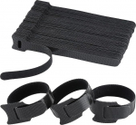 Kaablipaelad, mustad, reguleeritavad Velcro kaablipaelad, korduvkasutatavad kaablipaelad koju ja kontorisse, kinnitusrihm, kaablijuhtimise kaabli korraldaja, pakend 100-st