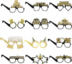 12 t&uuml;kki Happy New Year Glasses, uusaasta &otilde;htu poole klaasid, 2025 paberiklaasid, Fancy New Year Party Glasses, Glitter Happy New Year Glasses for New Year's Eve Party Supplies Decoration