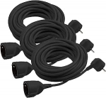 Meister kaitsekontaktide pikendus - 5 m kaabel - must - plastkaabel - IP20 siseruumides / Puudutuskaitsega &uuml;hendus / Schuko pikendus / 7432520 (3 tk)