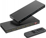PORTTA HDMI Matrix 4x2 4K 60Hz, 4 sisse 2 v&auml;lja koos Toslink 3,5 mm audio ekstraktoriga ARC 16 EDID režiimi 4K Downscale ja IR kaugjuhtimispult, toetab HDMI 2.0b HDCP 2.3/2.2 HDR 3D
