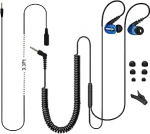 K&otilde;rvaklapid telerile pika kaabliga k&otilde;rvaklapid, 16 ft / 4,8 m pikenduskaabliga k&otilde;rvaklapid arvutile, 3,5 mm audio v&auml;ljund (sinine)