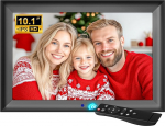 OBVHNUA digitaalne pildiraam 10,1-tolline elektrooniline pildiraam 1280 x 800 IPS Toetab USB v&otilde;i SD-kaarti (128 GB) Automaatne p&ouml;&ouml;ramisfunktsioon Foto/Muusika/Videom&auml;ngija/Soe/kalendri/Alarmikell