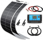 P&auml;ikesepaneelide komplekt Paindlik 200 W monokristalliline 2 x 100 W paindlik p&auml;ikesemoodul + 20 A 12 V / 24 V p&auml;ikesepaneelide laadija + p&auml;ikesekaabel p&auml;ikeses&uuml;steem Caravan komplekt 12 V akude jaoks auto katusel matkaauto telkimine
