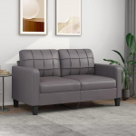 ZEYUAN 2 Seater Sofa Grey 140 cm Faux Leather Sofa Living Room Youth Sofa Relax Sofa Sofas & Couches Sofa for Bedroom Youth Children's Room