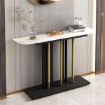 Modern Console Sofa Table, Sleek Design for Tight Spaces, Perfect Behind the Couch or in Hallways, Brighten Up Living and Dining Room