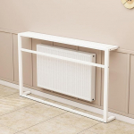 Black Metal Console Sofa Table with Hollowed Table Top Design for Living Room and Hallway NAR (White L80 cm)