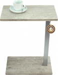 freeroom24 Rebus Side Table, Laptop Table in Concrete Look, Metal in Silver, 45 x 25 cm, Various Heights (45 x 25 x Height 50 cm)