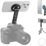 NEEWER DS031 MagSafe iPhone Samsungiga &uuml;hilduv magnetiline mobiiltelefoni hoidja statiiv, reguleeritav metallist nutitelefoni hoidja k&uuml;lma kingaga statiivile paigaldamiseks kaamera j&auml;lgimise video salvestamiseks