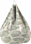 Treer Bean Bag Cover without Filling for Children Adults Bean Bag Cover Modern Palm Leaf Print Removable Washable Bean Bag Outer Cover Toy Storage Bag (Beige, 100 x 120 cm)