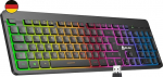 KLIM Light V2 juhtmevaba m&auml;nguklaviatuur QWERTZ + lame ergonoomiline peenike veekindel valgustatud m&auml;nguklaviatuur PC Mac PS4 PS5 + integreeritud aku pika elueaga